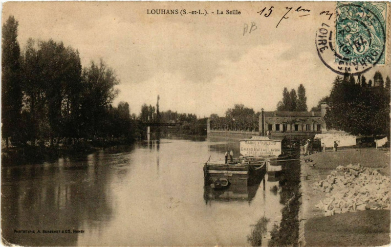 Carte postale ancienne Louhans - La Seille à Louhans