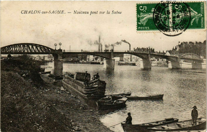 Carte postale ancienne Chalon-sur-Saone - Nouveau Pont sur la Saone à Chalon-sur-Saône