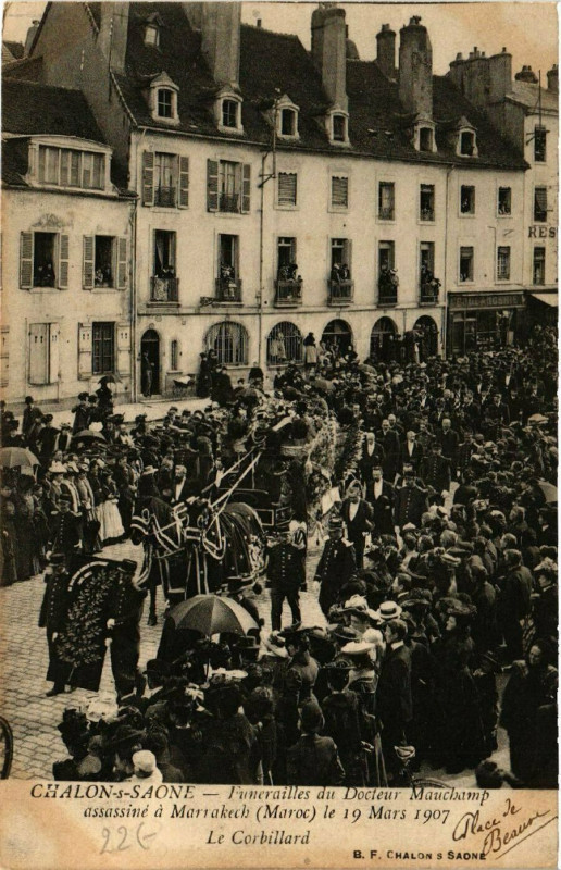 Carte postale ancienne Chalon-sur-Saone - Funerailles du Docteur Mauchamp à Chalon-sur-Saône