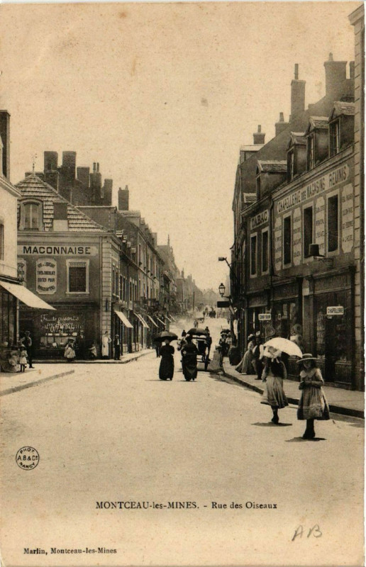 Carte postale ancienne Montceau-les-Mines - Rue des Oiseaux à Montceau-les-Mines