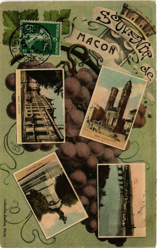 Carte postale ancienne Souvenir de Macon à Mâcon