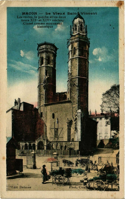 Carte postale ancienne Macon - La Vieux Saint-Vincent à Mâcon