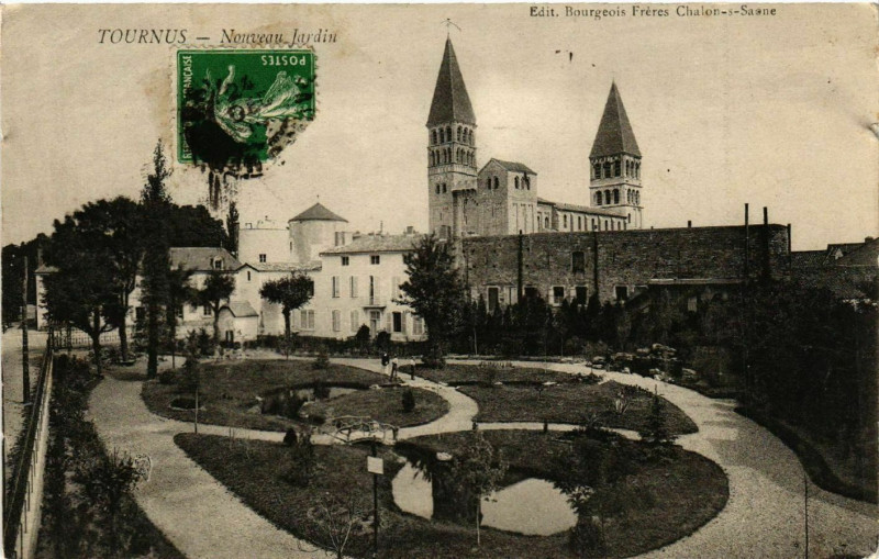 Carte postale ancienne Tournus - Nouveau Jardin à Tournus