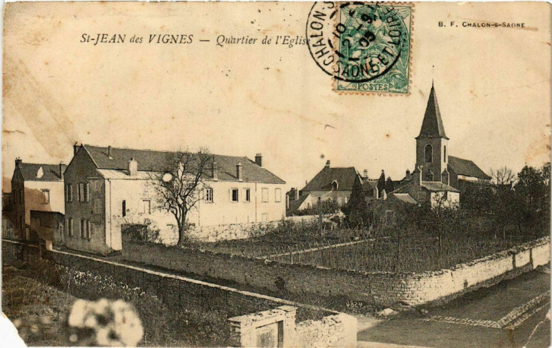 Carte postale ancienne Saint-Jean de Vignes - Quartier de l'Eglise