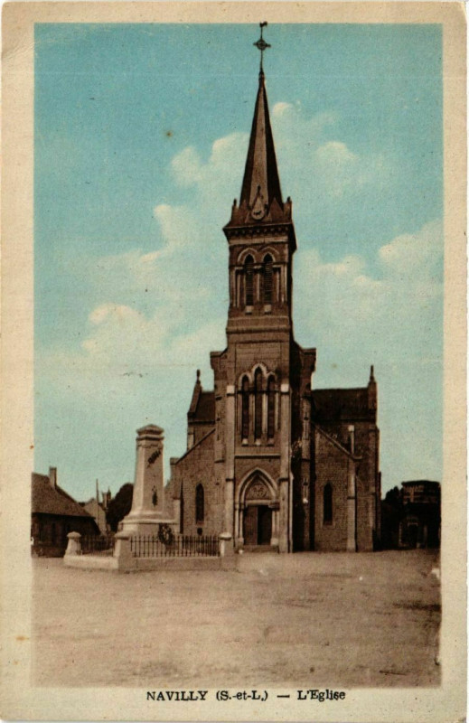 Carte postale ancienne Navilly - L'Eglise à Navilly