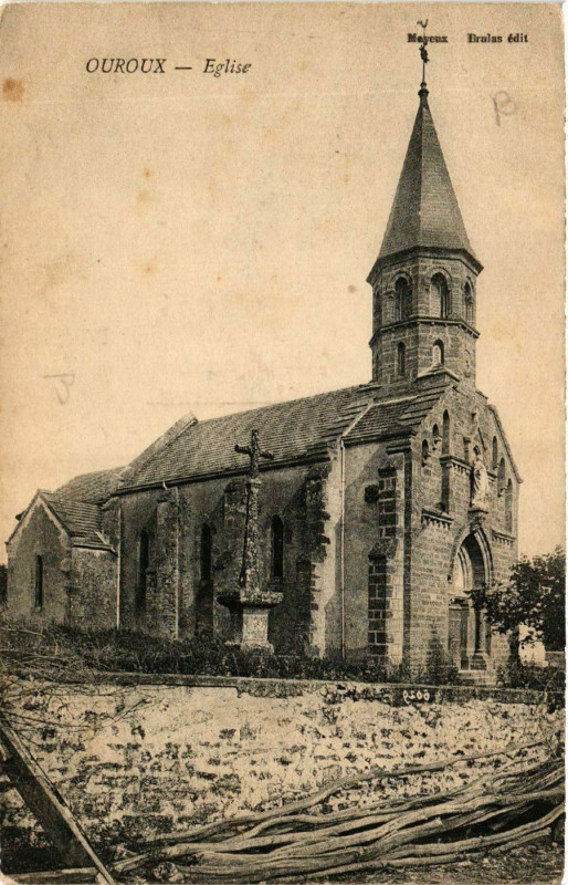 Carte postale ancienne Ouroux - Eglise