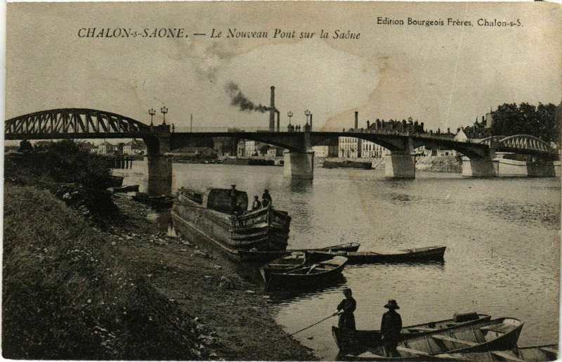 Carte postale ancienne Chalon-sur-Saone - Le Nouveau Pont sur la Saone à Chalon-sur-Saône