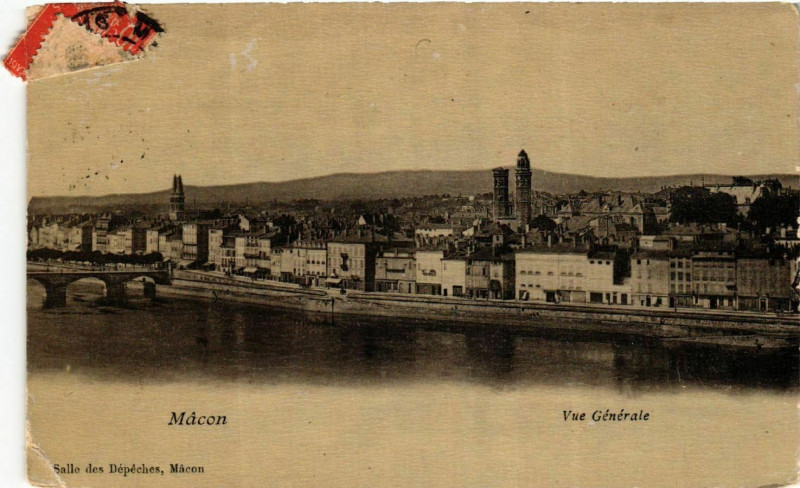 Carte postale ancienne Macon - Vue générale à Mâcon