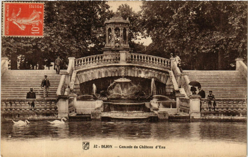 Carte postale ancienne Dijon - Cascade du Chateau d'Eau à Dijon