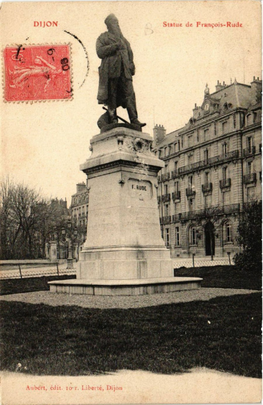 Carte postale ancienne Dijon - Statue de Francois-Rude à Dijon