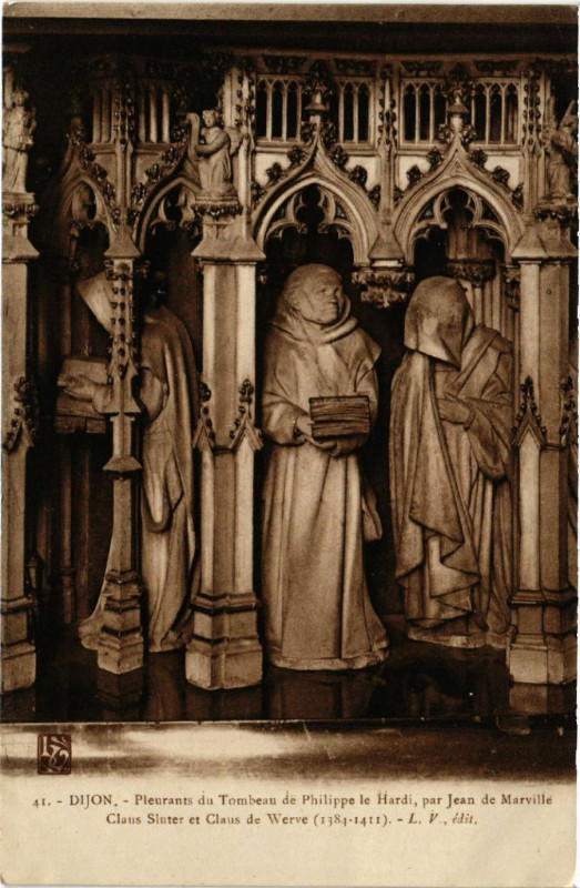Carte postale ancienne Dijon - Pleurants du Tombeau de Philippe le Hardi à Dijon