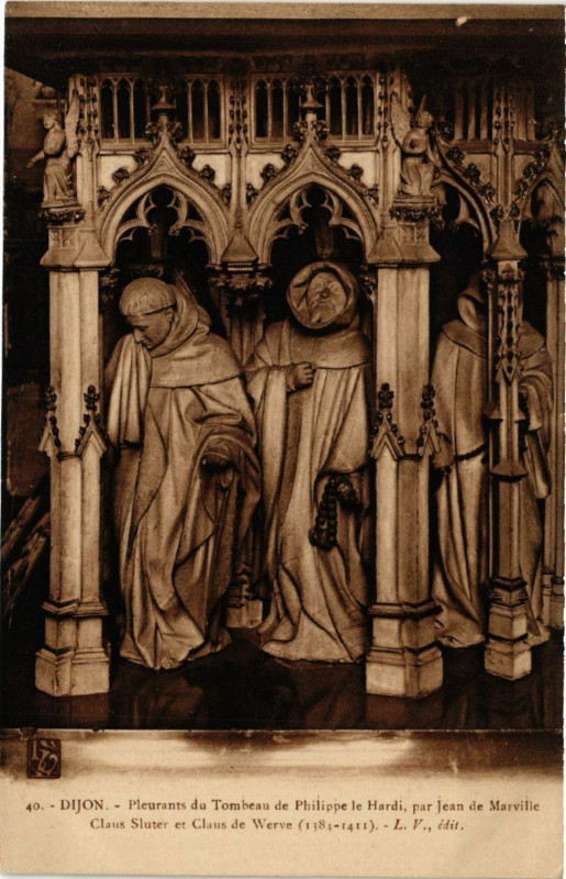 Carte postale ancienne Dijon - Pleurants du Tombeau de Philippe le Hardi à Dijon
