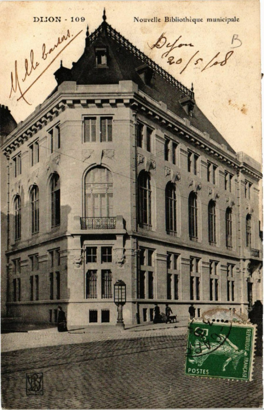 Carte postale ancienne Dijon - Nouvelle Bibliotheque Municipale à Dijon