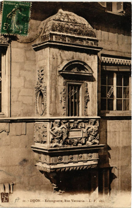 Carte postale ancienne Dijon - Echauguette - Rue Vannerie à Dijon