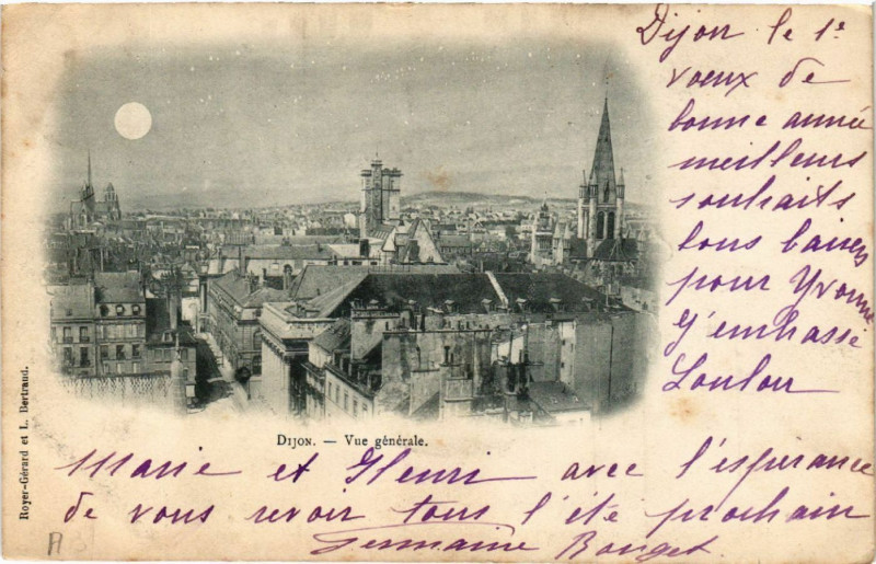 Carte postale ancienne Dijon - Vue générale à Dijon