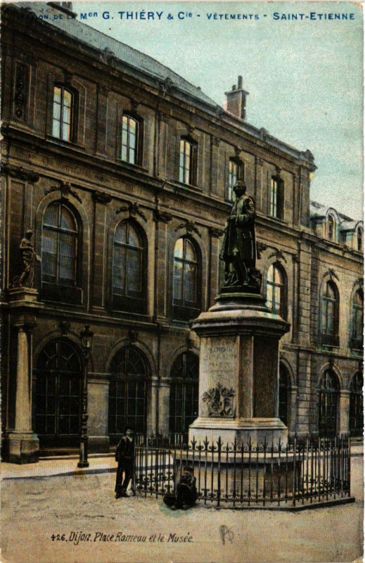 Carte postale ancienne Dijon - Place Rameau et le Musée à Dijon