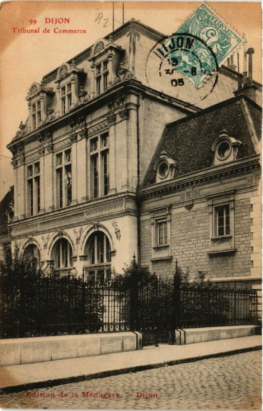 Carte postale ancienne Dijon - Tribunal de Commerce à Dijon