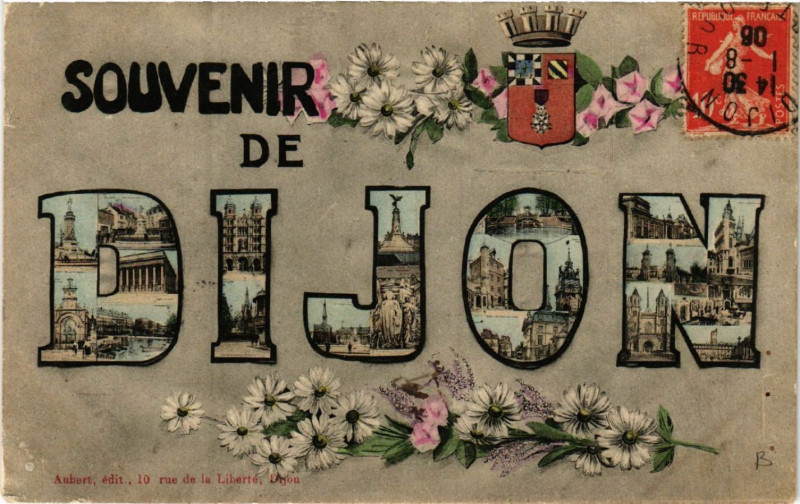 Carte postale ancienne Dijon - Scenes - Souvenir de Dijon à Dijon
