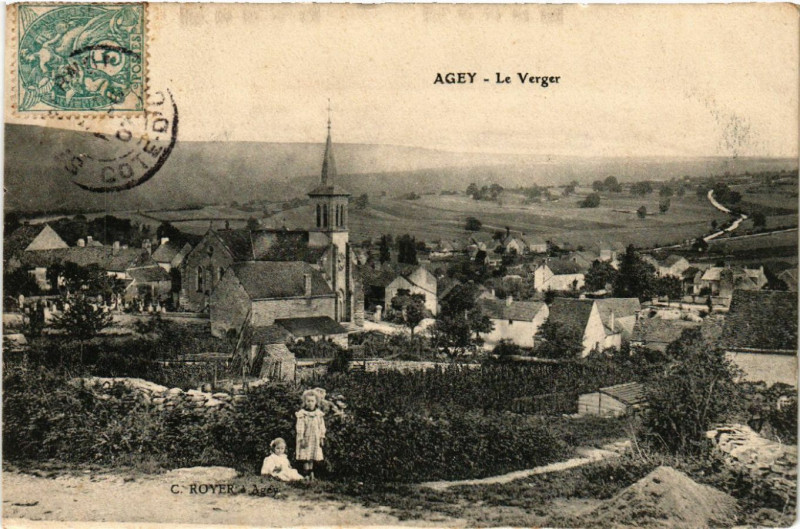 Carte postale ancienne Agey - Le Verger à Agey
