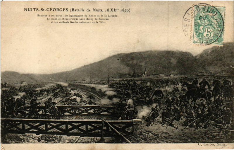 Carte postale ancienne Nuits-Saint-Georges - Bataille de Nuits 1870 à Nuits-Saint-Georges