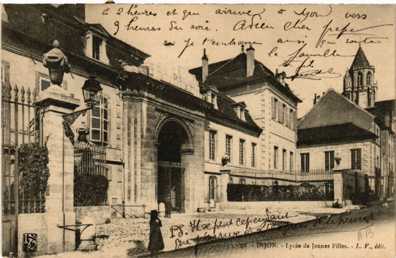 Carte postale ancienne Dijon - Lycée de Jeunes Filles à Dijon