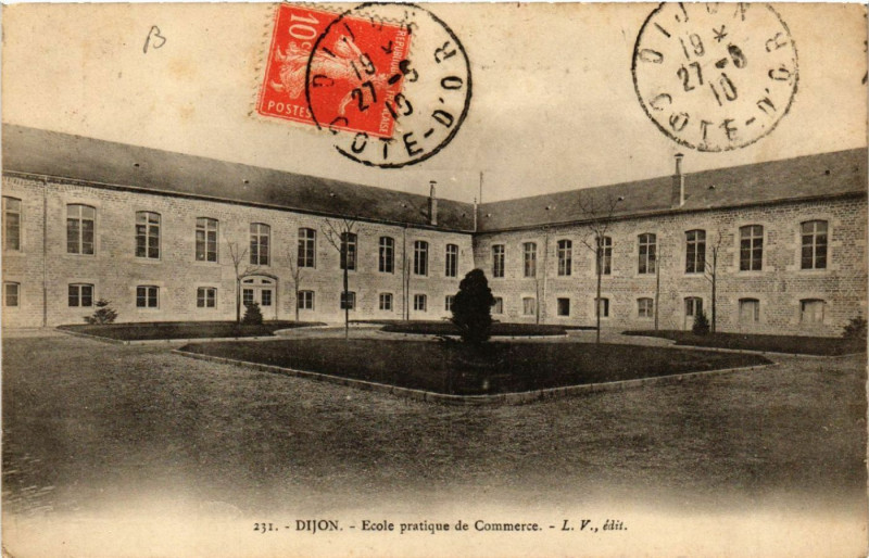 Carte postale ancienne Dijon - Ecole pratique de Commerce à Dijon