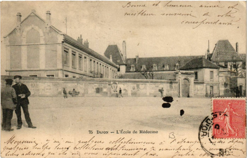 Carte postale ancienne Dijon - L'Ecole de Medecine à Dijon