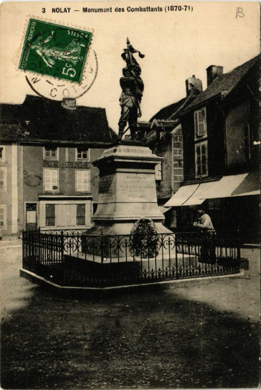 Carte postale ancienne Nolay - Monument des Combattants 1870-1871 à Nolay
