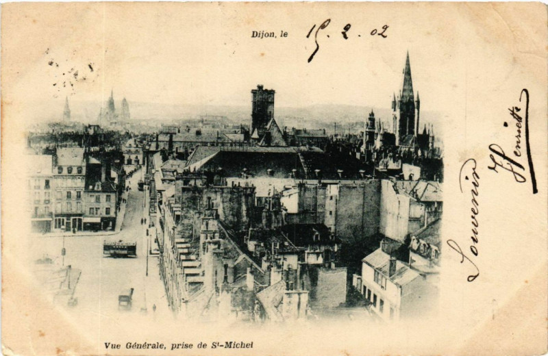 Carte postale ancienne Dijon - Vue générale - prise de Saint-Michel à Dijon