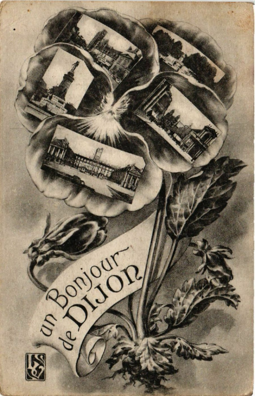 Carte postale ancienne Dijon - Scenes - Un Bonjour de Dijon à Dijon