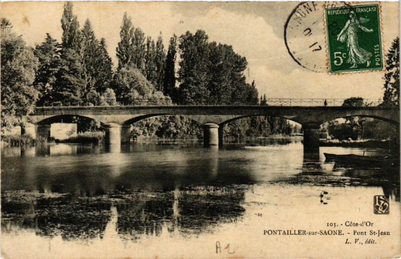 Carte postale ancienne Pontailler-sur-Saone - Pont Saint-Jean à Pontailler-sur-Saône