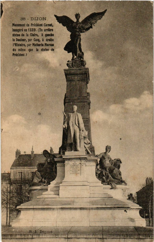 Carte postale ancienne Dijon - Monument de President Carnot à Dijon