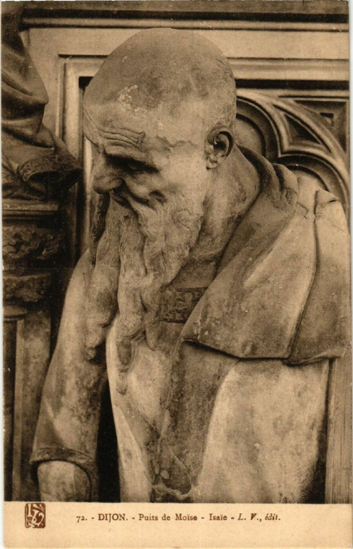 Carte postale ancienne Dijon - Puits de Moise - Isaie à Dijon