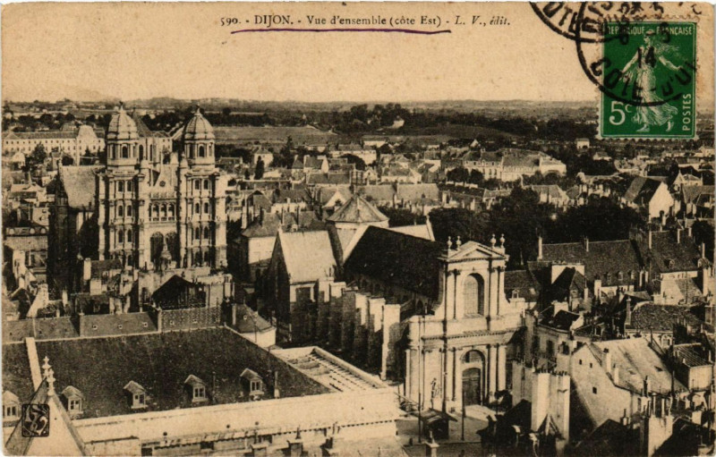 Carte postale ancienne Dijon - Vue d'emsemble - coté Est à Dijon