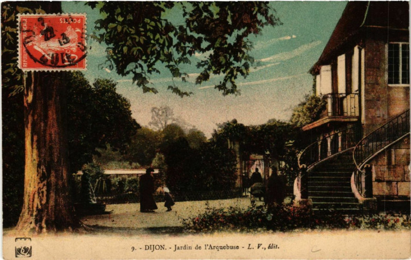 Carte postale ancienne Dijon - Jardin de l'Arquebuse à Dijon