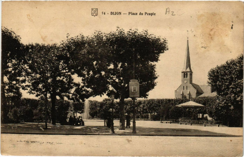 Carte postale ancienne Dijon - Place du Peuple à Dijon