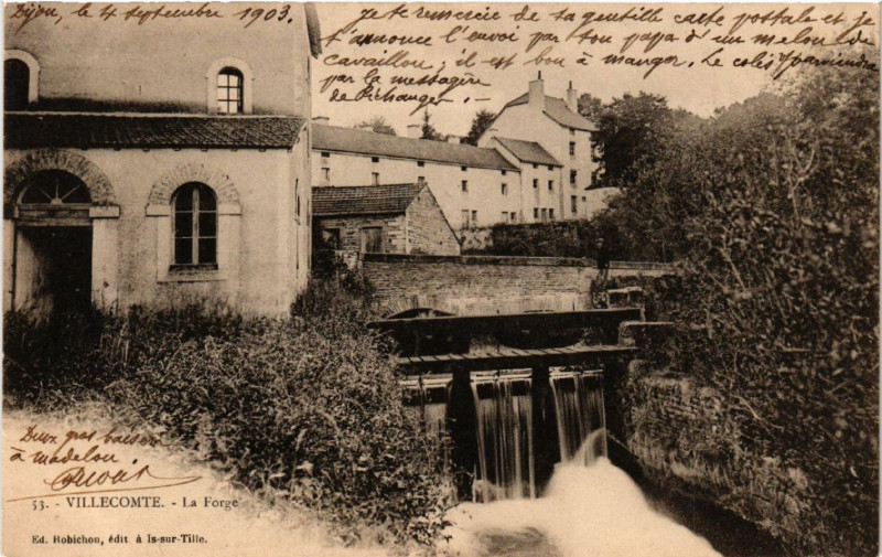 Carte postale ancienne Villecomte - La Forge à Villecomte