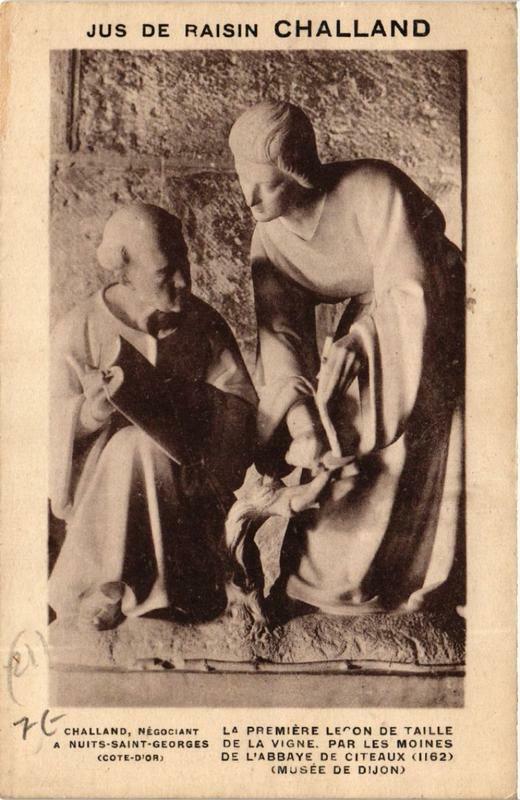 Carte postale ancienne Jus de Raisin Challand La Premiere Lecon de Taille de la Vigne