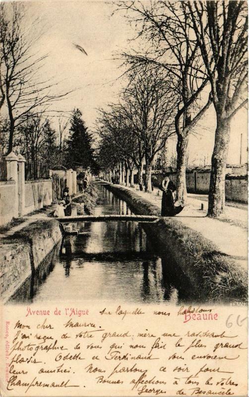 Carte postale ancienne Beaune Avenue de l'Aigue à Beaune
