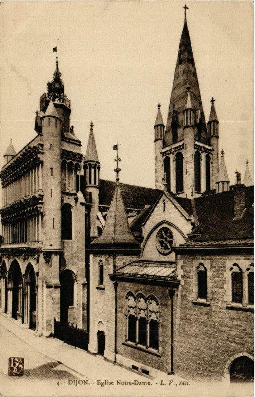 Carte postale ancienne Dijon - Eglise Notre-Dame à Dijon