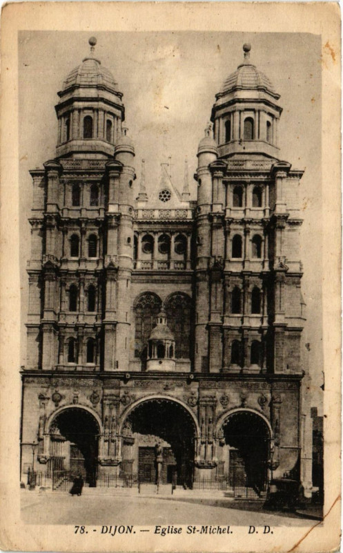 Carte postale ancienne Dijon - Eglise Saint-Michel à Dijon