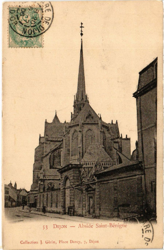 Carte postale ancienne Dijon - Abside Saint-Benigne à Dijon