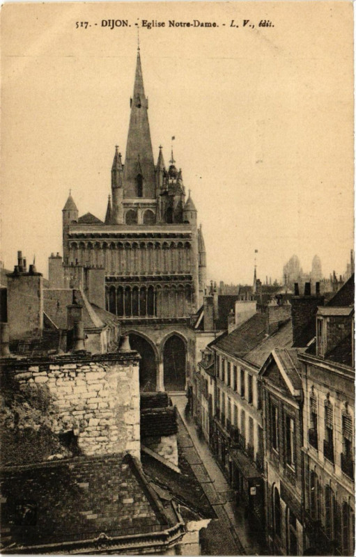 Carte postale ancienne Dijon - Eglise Notre-Dame à Dijon