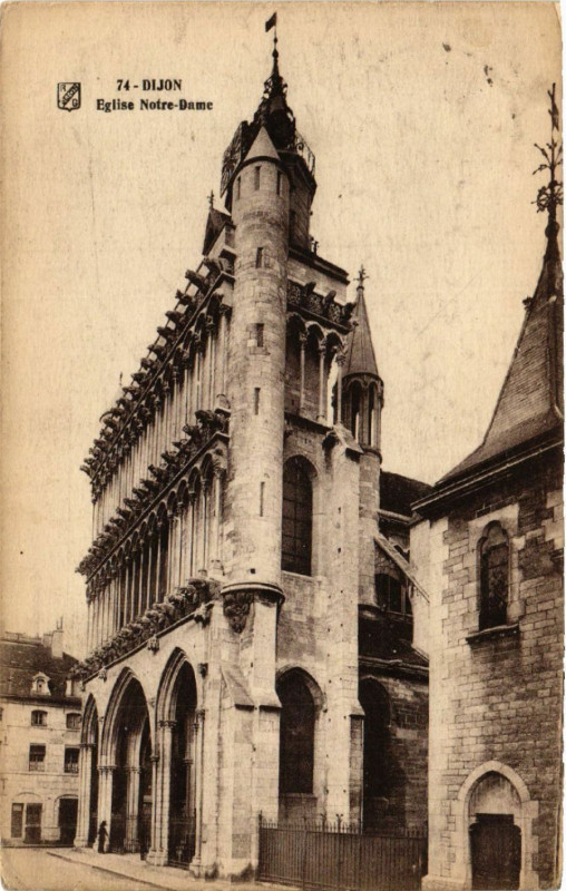 Carte postale ancienne Dijon - Eglise Notre-Dame à Dijon