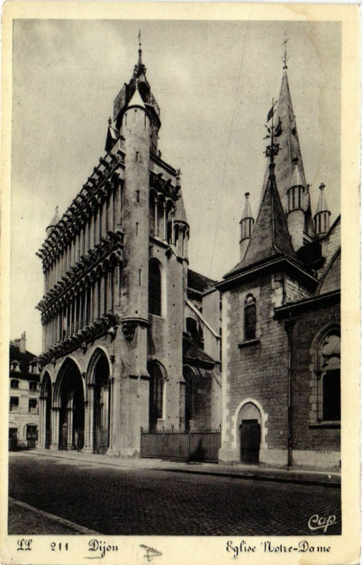 Carte postale ancienne Dijon - Eglise Notre-Dame à Dijon