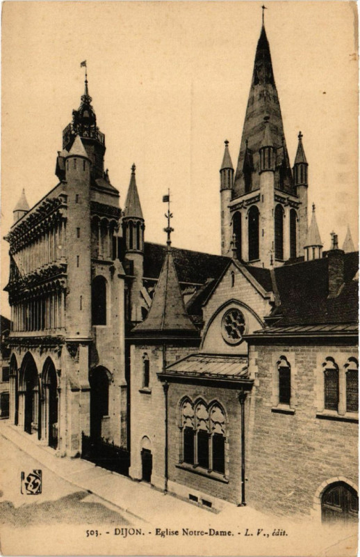 Carte postale ancienne Dijon - Eglise Notre-Dame à Dijon