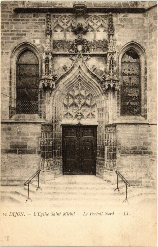 Carte postale ancienne Dijon - Eglise Saint-Michel - Le Portail Nord à Dijon