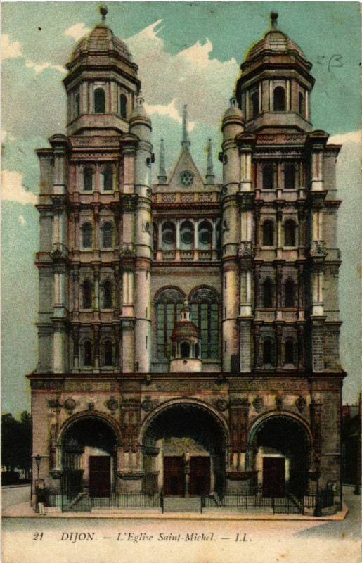 Carte postale ancienne Dijon - Eglise Saint-Michel à Dijon