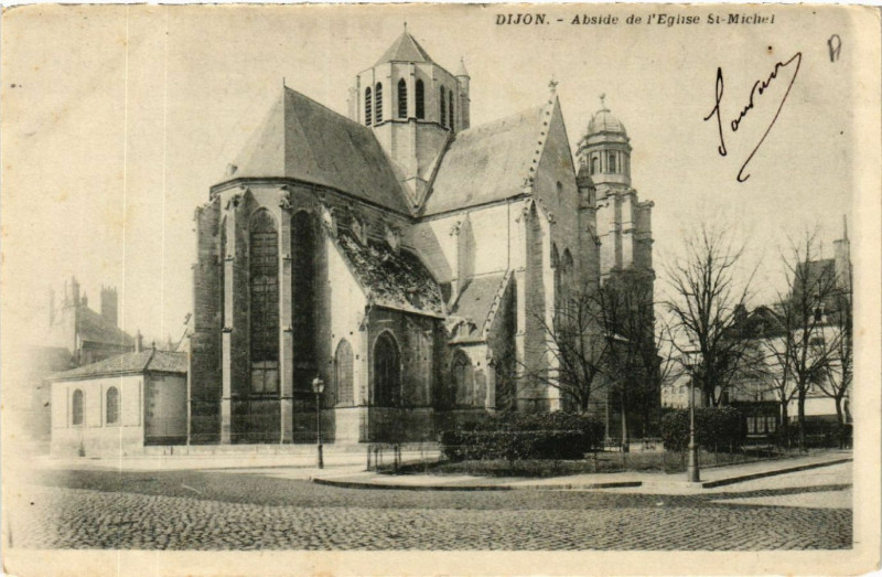 Carte postale ancienne Dijon - Abside de Eglise Saint-Michel à Dijon