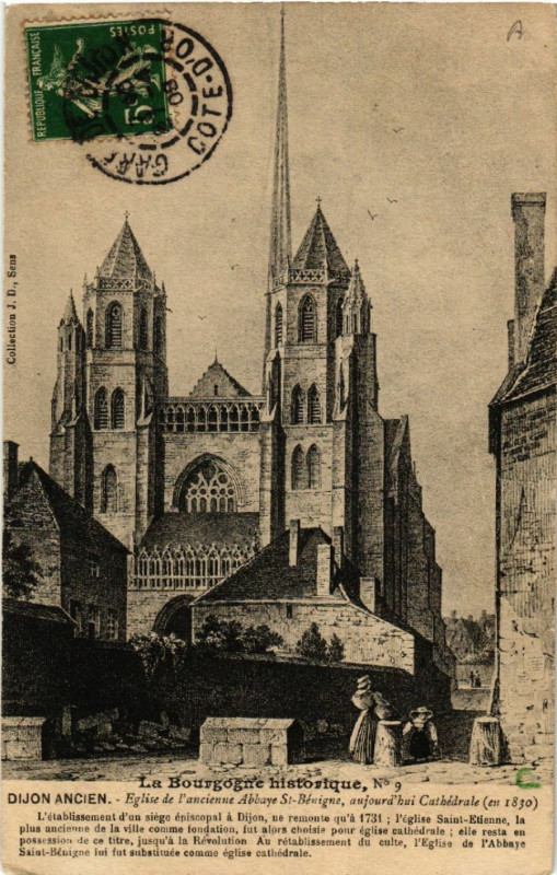 Carte postale ancienne Dijon - Dijon Ancien - Eglise de l'ancienne Abbaye Saint-Benigne à Dijon